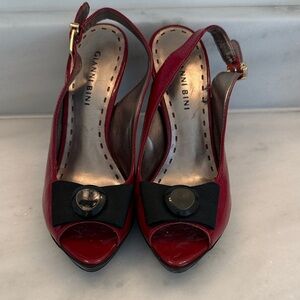 Gianni Bini Red Slingback Heels with Bow